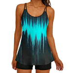 2026 Printed Tankini High Waist Strappy Swimsuit Women Two Pieces Swimwear Female Bathers Swimming Bathing Swimming Swim Suit