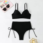 Black Push Up Bikini Set High Waist Swimwear Women Summer Bathing Suits Sexy Two Piece Swimsuit Beachwear Biquini Summer Outfit