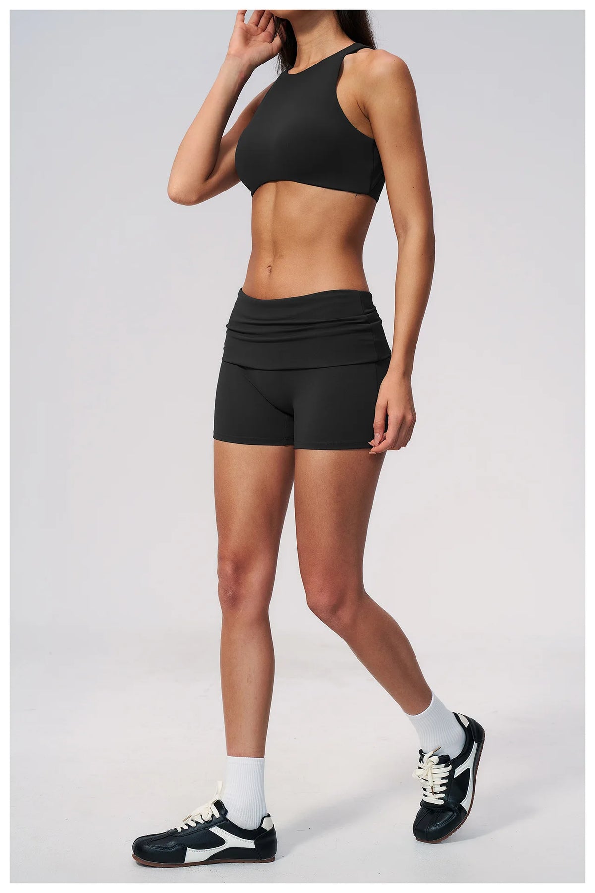 Tight Yoga Clothes Women Speed Drying Shock-absorbing Sports Vest Fitness Suits Outwear Gym Flip Waist Shorts Workout Clothes
