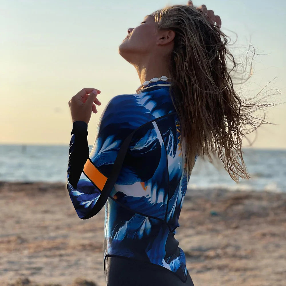 2026 Surfing Sport Swimsuit Long Sleeves Women One Piece SwimsuitSwimwear Solid Monokini Bathing Suit Tropical Bodysuit Female