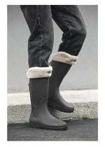 Women's Rain Boots Anti Slip Thick Soles Outdoor Long Tube Rain Boots Waterproof Fashion Wear-resistant Kitchen Women's Boots
