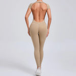 One-piece Yoga Padded Backless Suit Female Rompers Quick Dry Yoga Clothing Workout Bodysuits Scrunch Sports Jumpsuit Women