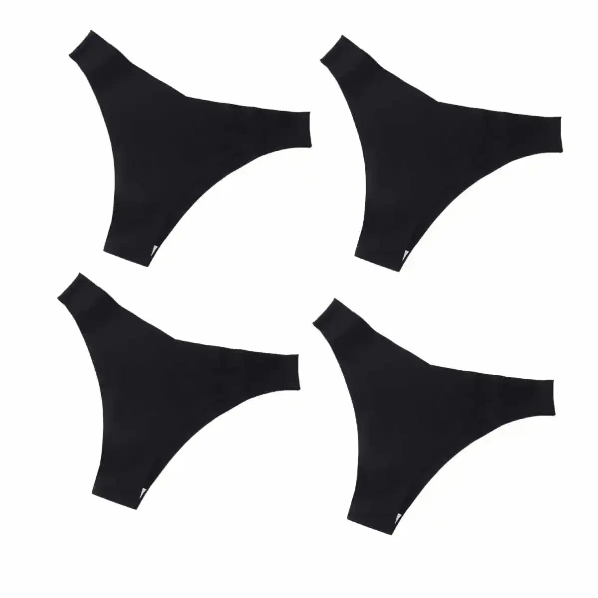4Pcs/Set Ice Silk Low Rise Panties Seamless Underwear Women V-Shaped Briefs Quick-Drying Sports Thongs Female Underpants S-L
