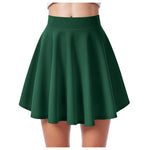 Women's High Waist A Line Skater Skirt Casual Solid Flared Mini Skirt Soft Stretch Summer Casual Sports Golf Tennis Short Skirts