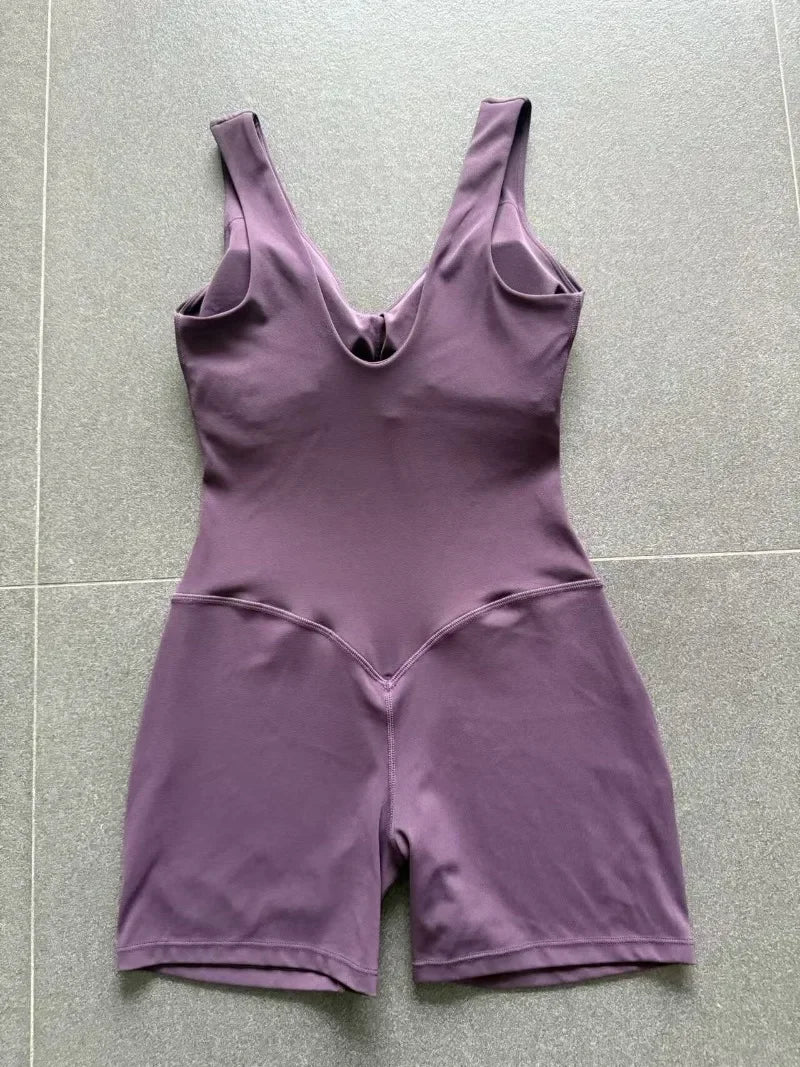 Women's Seamless Yoga Jumpsuits Fitness Sports Gym Beauty Backless Slim Fit Sling One-piece Running Workout Training Bodysuits