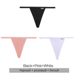3Pcs/set Cotton Thongs M-XL Sexy Bikini Panties Women T-Back Underpants Girls Low Waist G-string Underwear Female Lingerie 2022
