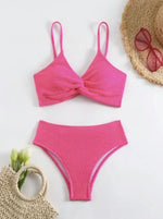 Neon Green High Waist Bikinis Sexy Women Swimsuits Female Swimwear 2026 Twist Padded Bathing Suit Beachwear Summer Biquini Black