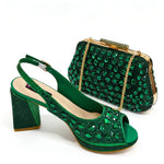 doershow nice African Shoes And Bag Matching Set With pink Hot Selling Women Italian Shoes And Bag Set For Party Wedding !HLO1-3