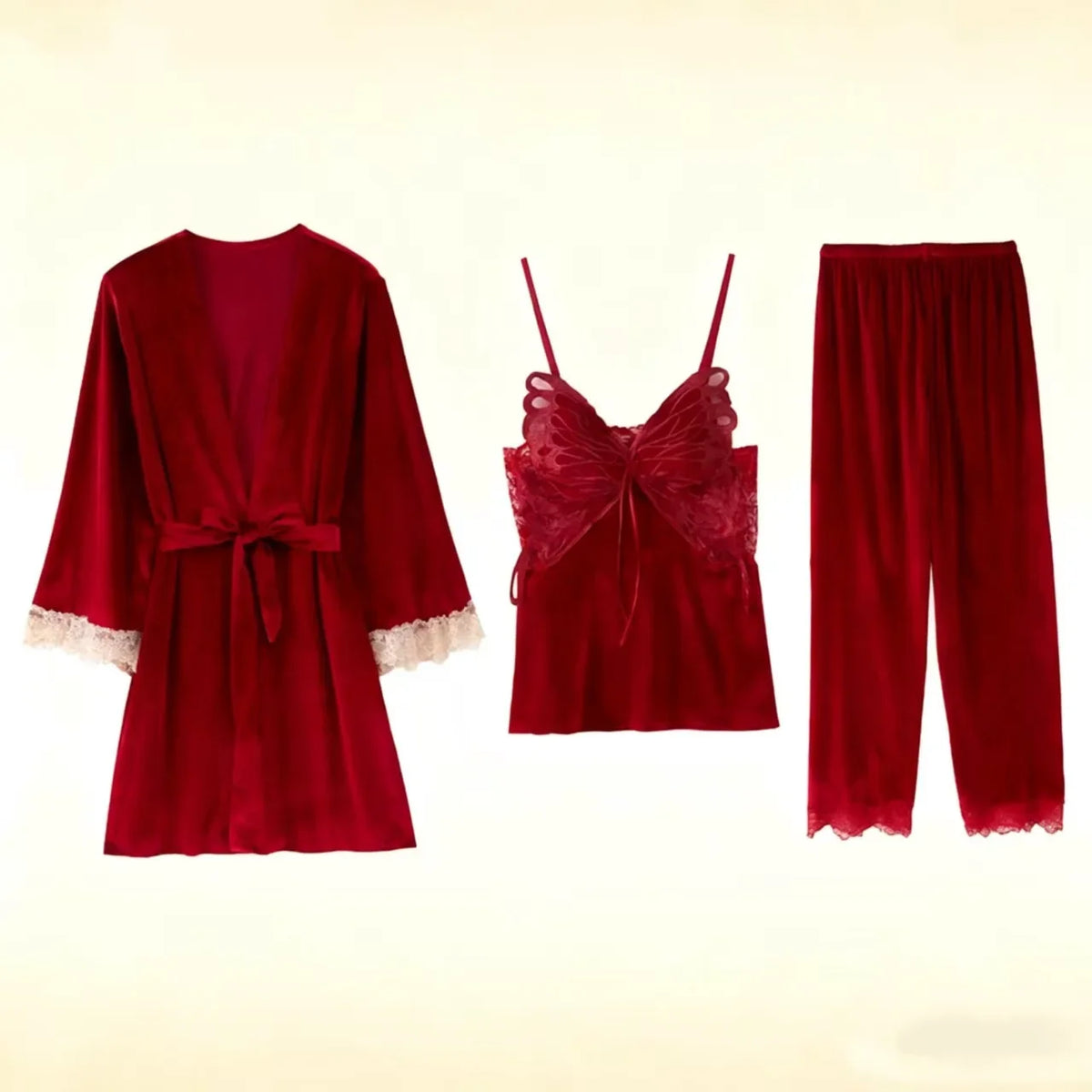 Sexy Butterfly Backless Velvet Sleepwear Set Women's Home Clothes V-neck Long Sleeve Pants Comfortable Mid-weight 2025 New