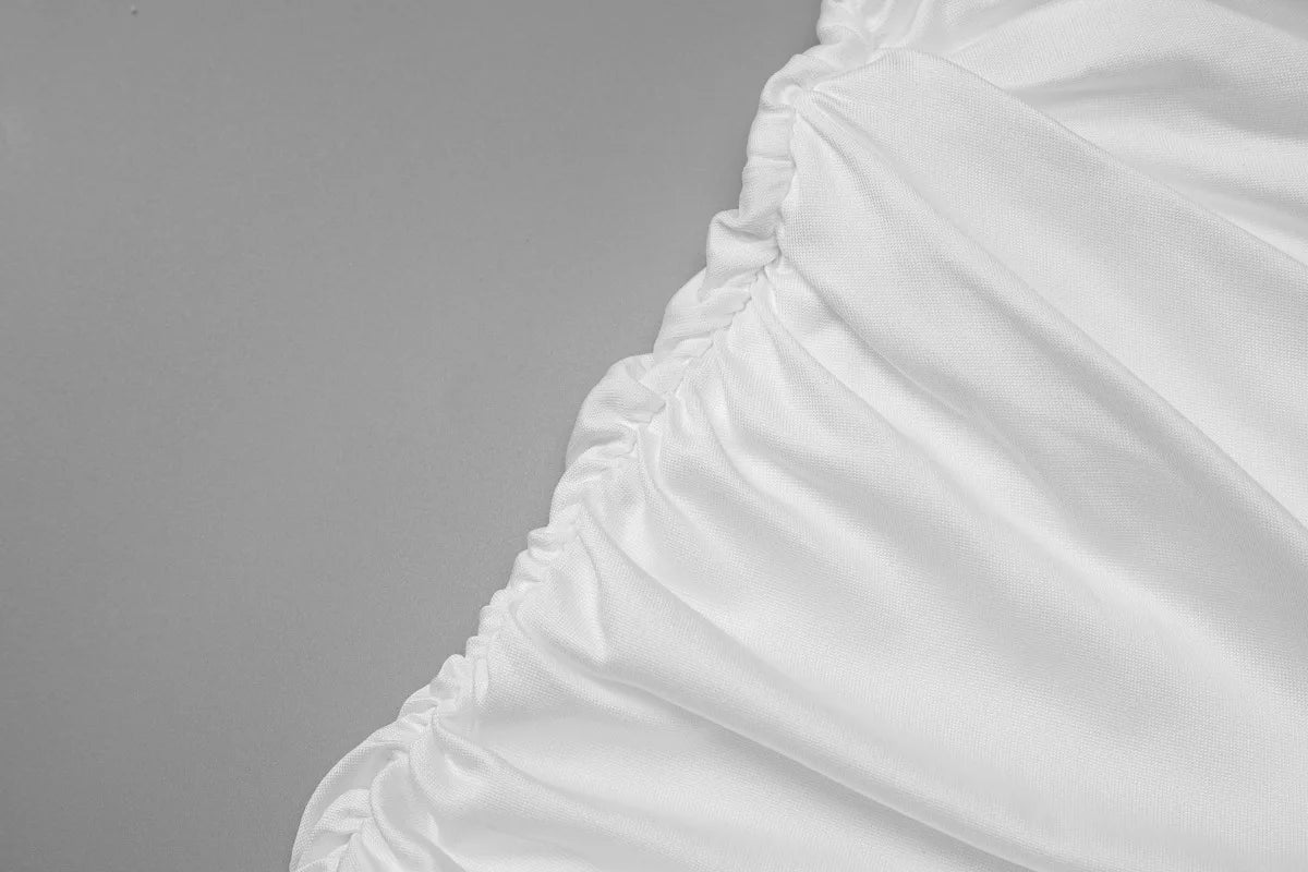 FDYOUI Woman Clothing Fashion Folds Cropped T-shirts Ladies Elegant Zip-up Slim Tops Tees White Black Corset T Shirt High Street