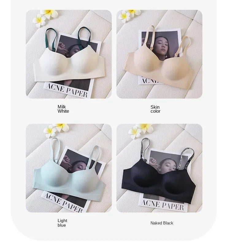 MOYISU Traceless Bra Women's Small Breasts Hold Together Without Underwire Comfort Skin Friendly Soft Support Bra Women's Bras