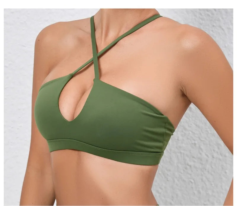 Women's Yoga Bra - Running Cross Back Breathable Naked Feel Sports Fitness Brafor Yoga Running Gym Top