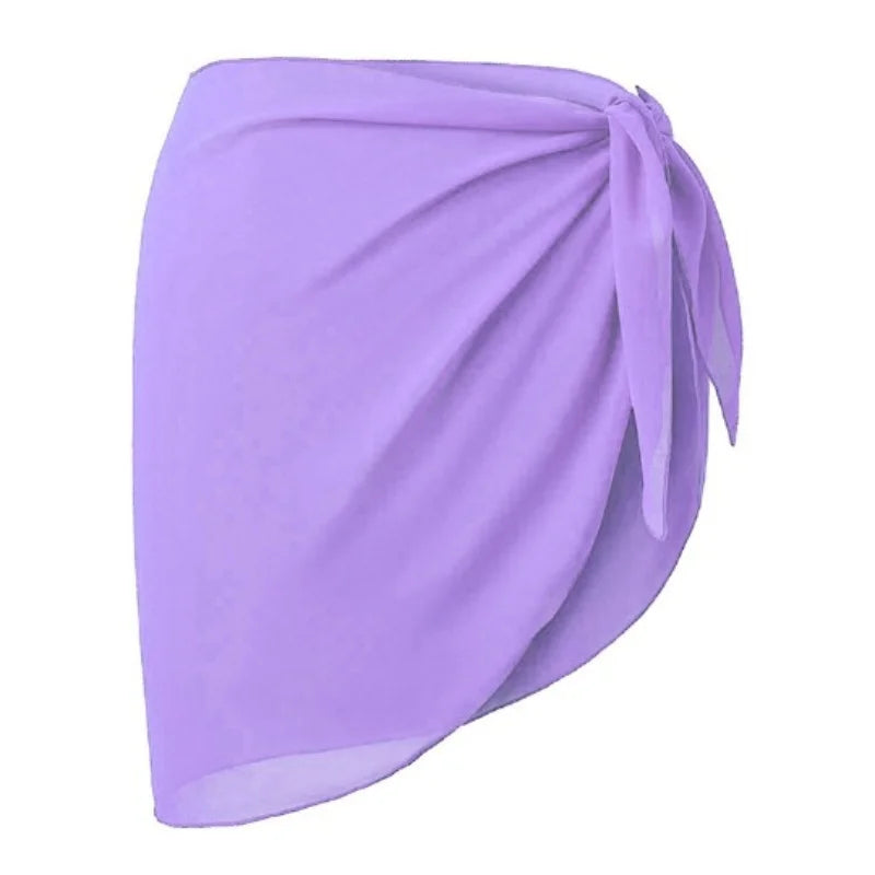 Women Bikini Cover-Ups Skirts Printed Chiffon Swimwear Pareo Scarf Swimsuits Cover-Ups Wrap Kaftan Sarong Beach Short Sexy Skirt