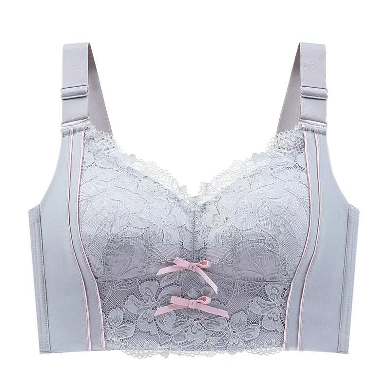 Womens Full Coverage Lace Push Up Bra Wireless Large Size Anti-sagging Underwear Female Lingerie 34 36 38 40 42 44 48 50 C D E