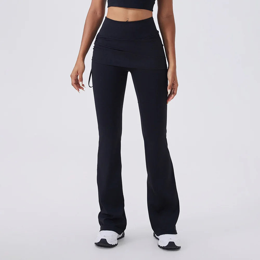 Flare Leggings Women Yoga Pants Bell-bottoms Yoga Trousers High Waist Fitness Pants Stretch Gym Wide Leg Yoga Leggings