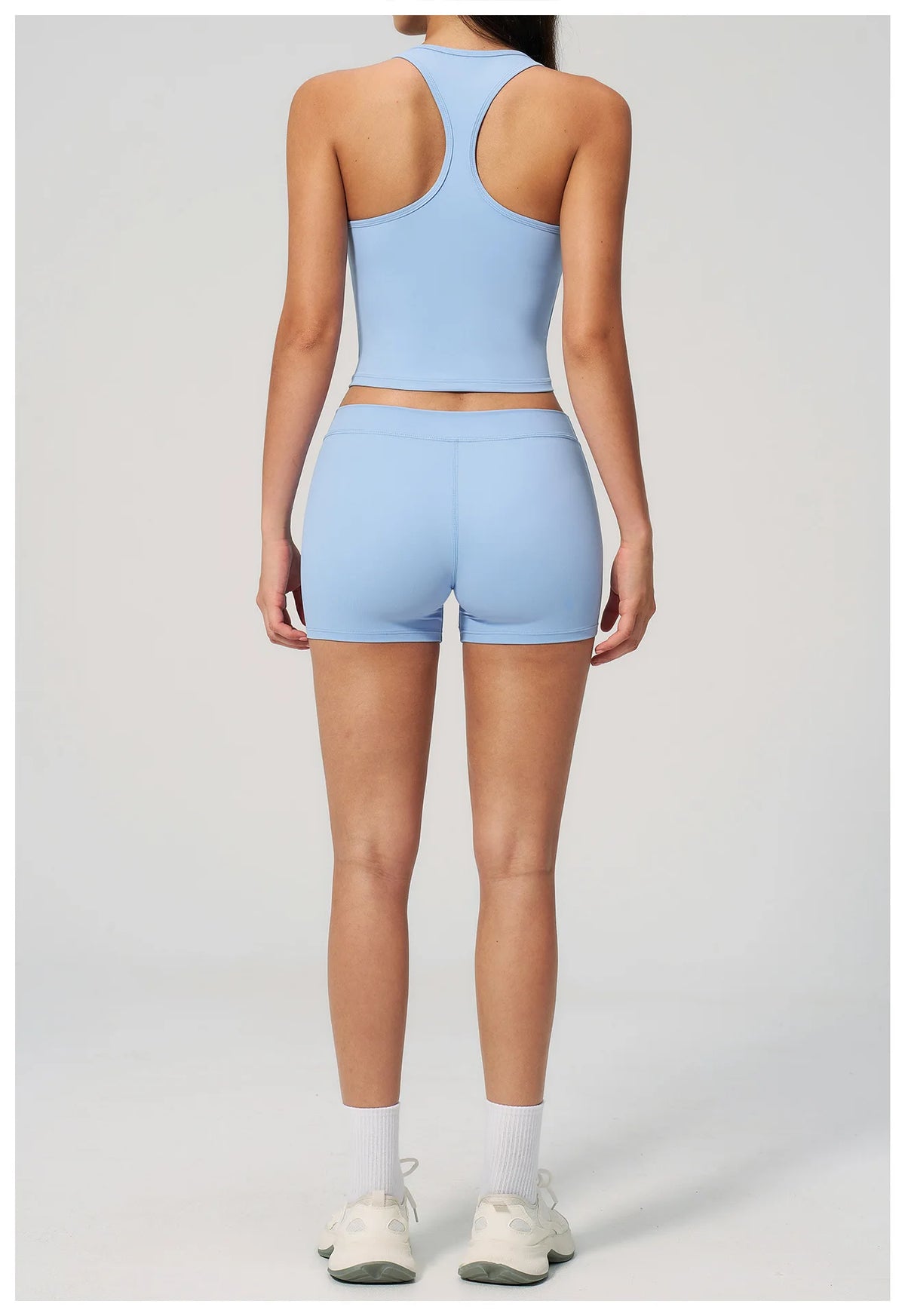 Gym Women Yoga Sets Women Brushed Square Neck Slim Sports Tank Top Fitness Suit Outwear Running High Waist Shorts Tracksuit