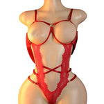 Crotchless Sexy Lingerie For Women Hot Erotic Open Bra Underwear Sexy CostumePerspective Temptation Bodysuit Lace Hollow Bra Set