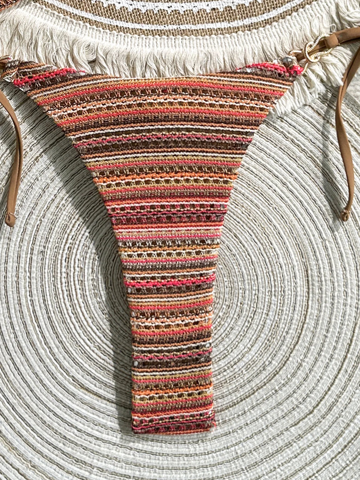 Sexy Coffee Striped Micro Bikini Set 2026 Women Halter Push Up Bra Bandage Thong Swimsuit Summer Bathing Suit Holiday Swimwear