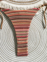 Sexy Coffee Striped Micro Bikini Set 2026 Women Halter Push Up Bra Bandage Thong Swimsuit Summer Bathing Suit Holiday Swimwear