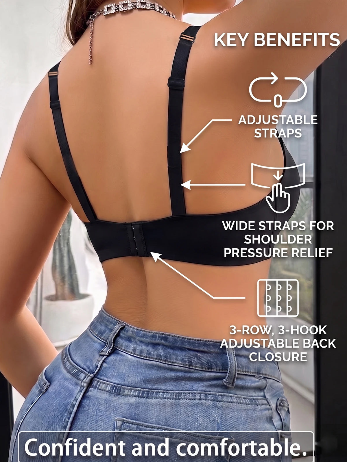 Solid Full Cup Women Bra Underwire Support No Padding Adjustable Wide Strap Everyday Comfort Lingerie