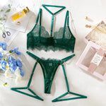 Toucheart Sexy Lingerie Suit Female Sexy See-through Lace Halter Bra SetAdjustable Leg Ring Set for Women Sexy Underwear New