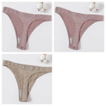 3Pcs/Set Women Brazilian Panties Low-Rise Thong Comfort T-back Underwear Sexy Lingerie High-Stretch Ｇ-string Multi Color M-XL
