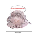 Women's Organza Flower Sun Hat Wide Brim Bucket Cap Wedding Church Dress Hat Fascinator Bridal Tea Party Hat