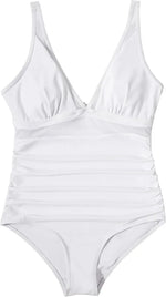 2024 Sexy One Piece Swimsuit Women Mesh Strappy Plunge Swimwear Tummy Control Bathing Suits Beach Wear Monokini Swimming Suit