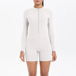 Women's Yoga Jumpsuits Sports Fitness Backless Half Zipper Peach Hip-Lifting Naked Feel Gym Running Workout One-Piece Bodysuits