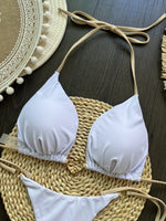 DEKA Metal Micro Bikini Set Lace-up High Waisted Bandage Thong Swimsuit Female Swimwear Women Solid Strappy Beachwear Bathing