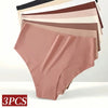 3Pcs/Set Ice Silk Panties Women High Waist Seamless Briefs Breathable Invisible Underwear Soft Stretch Sexy Lingerie XS-XL Panty