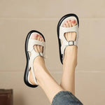 Spring and Summer New Model Fashion Low Heel Women's Shoes Fish Mouth Open-toe Buckle Casual Student Women's Sandals High 2.5cm