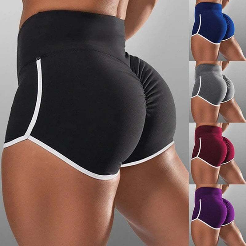 Women Gym Fitness Tight-Fitting Yoga Shorts Sexy Elastic Sports Running Tight Hip Lifting Shorts Girls Casual Sports Short Pants