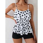 Sexy High Waist Shorts Ruffle Women Swimsuit Two Piece Swimwear Female Tankini Set Polka Dot Bathing Suits Brazilian Biquini