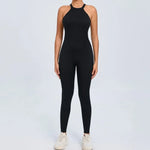 Seamless Yoga Jumpsuits Sports Fitness Peach Hip-lifting Backless Buckle One-Piece Training Gym Workout Tracksuits for Women