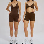 Women 2 Piece Gym Workout Set Female Bra Yoga Shorts Vest Fitness Wear Quick-DrySports Bra Suits Sportswear Tracksuit Outfits