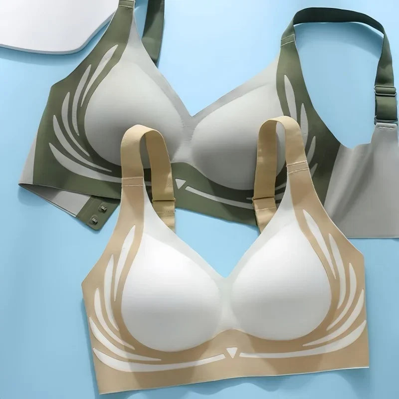 Women's V-Neck Seamless Push-Up Bra with Anti-Spill Design 4 Colors Anti-sagging Lift-up Bras Plus Size Comfort Lingerie M-4XL