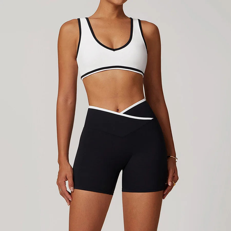 Yoga Set2 Pieces Workout Outfits Fitness Sportswear Gym Tracksuit High Waist Leggings Sports Bra Athletic Wear Women Clothes