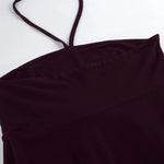 Phantasy Fashion Halter Crop top Fashion Brown Tank Top Women Sexy Split Camisole Lady Night Out Streetwear 2026 Summer Clothing