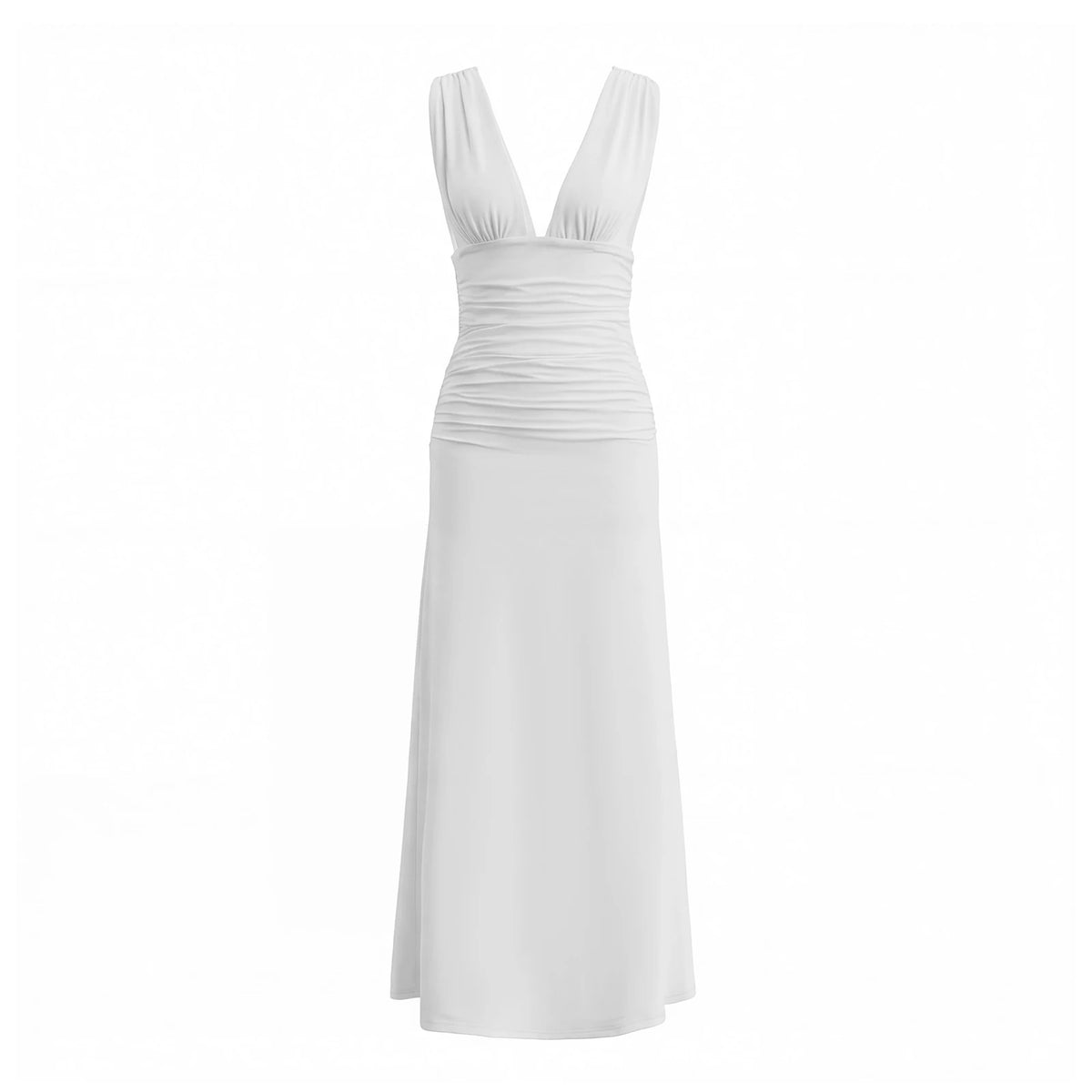 2026 Summer Women's Sleeveless Dress Deep V Neck Bodycon Long Tank Dress Party Evening Elegant Dresses for Date Daily