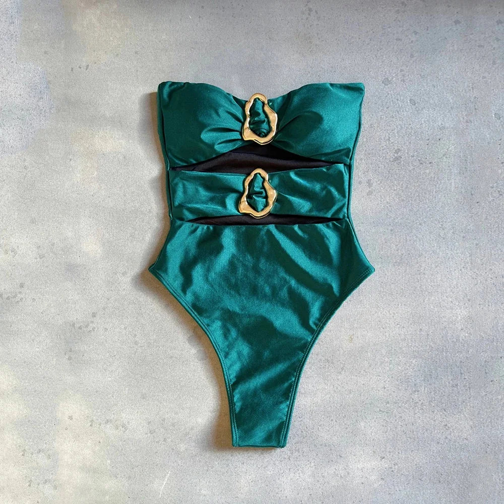One Piece Swimsuit 2025 New Sexy Swimwear Women Swimsuit Hollow Out Bathing Suit Beachwear Monokini Female Bodysuit