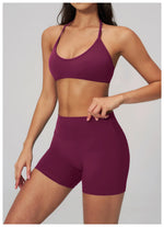 Breathable Bra Gym Top Women Bras High Support Thin Strap Halter Sports Bras Push-up Workout Underwear Shockproof Yoga Tank Tops