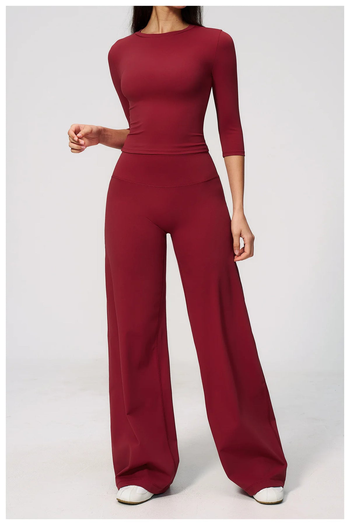 Women Tracksuit Yoga Sets Half Sleeve O Neck Slim Sports T Shirts Fitness Suit Outdoor High Waist Flare Pants Workout Clothes
