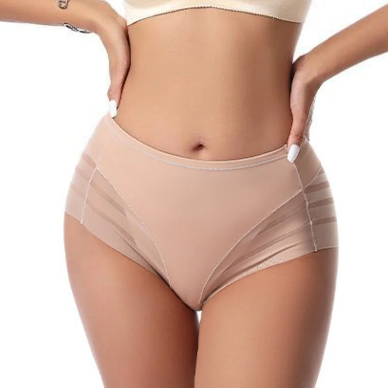 High Rise Briefs Women Seamless Panties High Elastic Panties Tummy Control Shapewear Glossy Underwear Sexy Lingerie M-3XL
