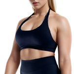 NCLAGEN Women Seamless Halter Sports Bra High Support Push-up Open Back activewear Gym Tank Top Fitness Yoga Workout Brassiere