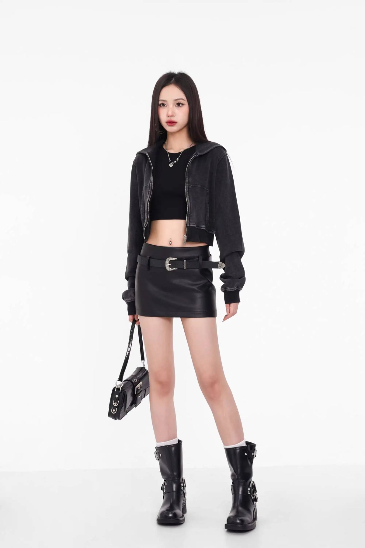 American A-line Half Length Skirt Spring/summer Small Spicy Girl High Waist Slim Fit Tight Sexy Shining Leather Short Skirt 3XQZ