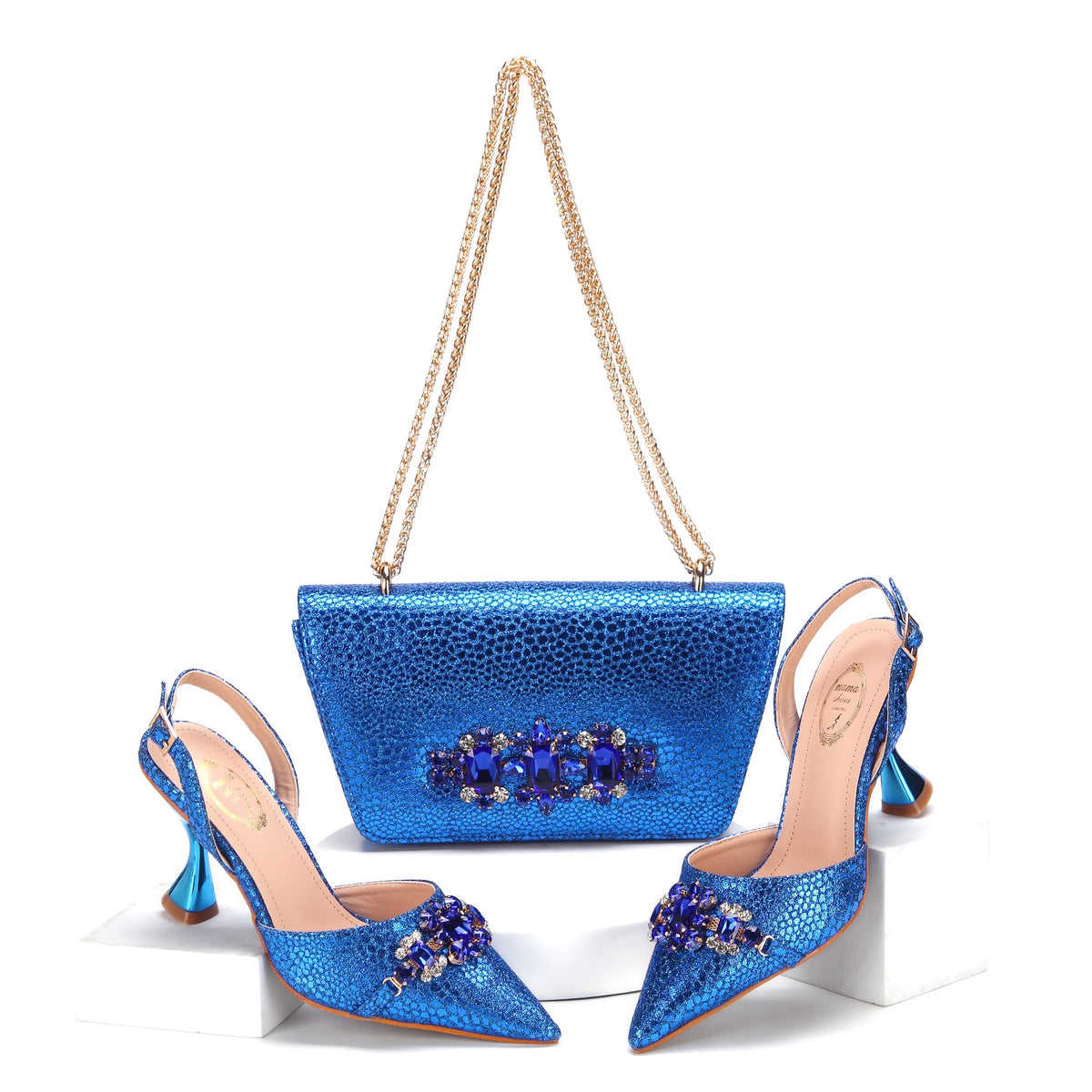 Doershowbeautiful High Quality African Style Ladies Shoes And Bags Set Latest gold Italian Shoes And Bag Set For Party HMA1-4