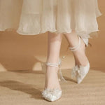 Pointed Toe BowWomen's Stiletto Hee Elegant Large Size Thin Heel Shoes for Women 2026 New