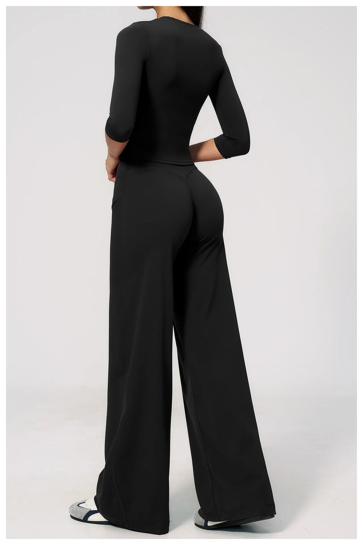 Women Tracksuit Yoga Sets Half Sleeve O Neck Slim Sports T Shirts Fitness Suit Outdoor High Waist Flare Pants Workout Clothes