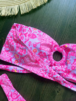 Sexy Colorful Floral Printed Bandeau Bikini Female Swimsuit Women Swimwear Two-pieces Bikini set Bather Bathing Suit Swim
